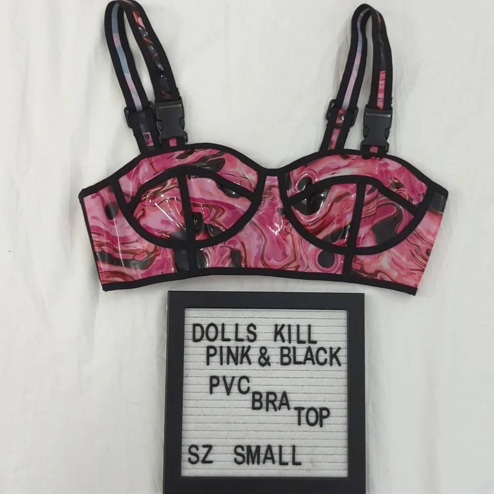 NWOT Dolls Kill Lady Acid Dimension Hologram Bra Top Club Exx Sz S - Picture 4 of 10
